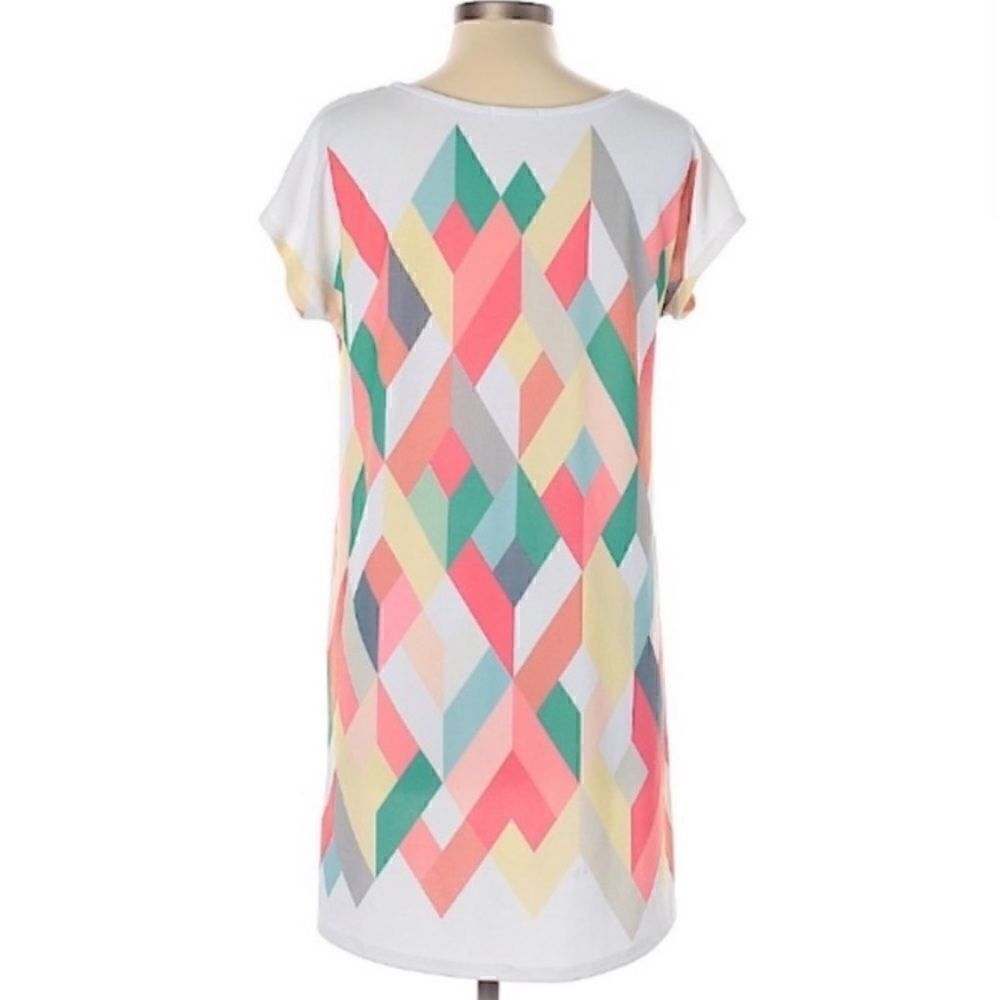 New! 12PM by Mon Ami Geometric Shift Dress Sz L - Picture 3 of 6